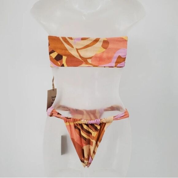 Free People X Stone Fox Lele And Bijo Swim Tropical Bikini Set - Picture 4 of 7